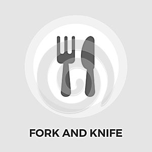 Knife and fork vector flat icon