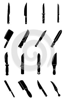 Knife icons set