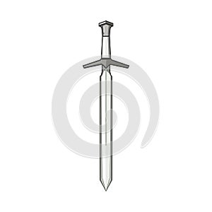 knife medieval sword cartoon vector illustration