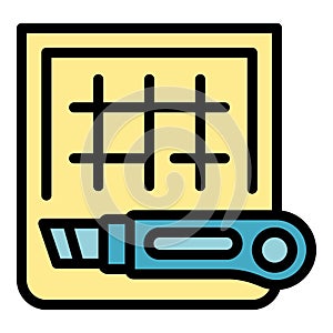 Knife plotter icon vector flat