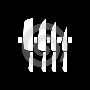 Knife rack dark mode glyph icon