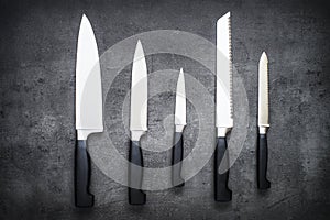 Knife set on the table.