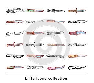 Knife set, vector illustration
