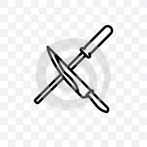 knife sharpener vector linear icon isolated on transparent background, knife sharpener transparency concept can be used for web an