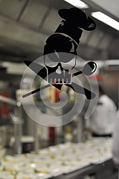 Knife and spoon chef decal