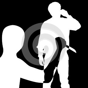 Knife stabbed in the back