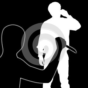 Knife stabbed in the back