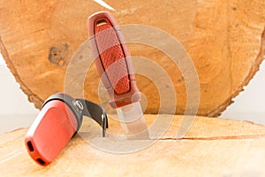 Knife stuck in a tree.