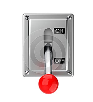 Knife switch OFF. Knife switch off positions. 3D illustration.