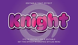 Knight 3d editable text effect