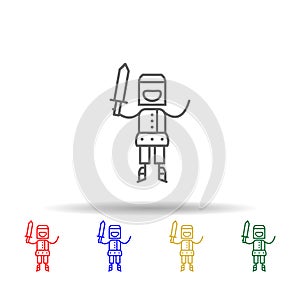 Knight, adventure multi color style icon. Simple thin line, outline vector of Adventure icons for ui and ux, website or mobile