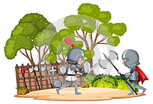 Knight ancient army fighting for kingdom