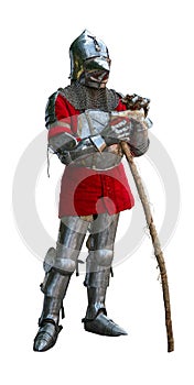 Knight in armor with battle ax