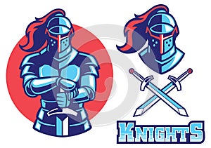 Knight armor mascot