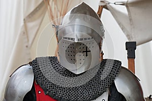 Knight armor on medieval market