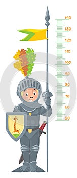 Knight boy. Meter wall or height chart.