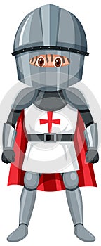 Knight cartoon character on white background