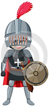 Knight cartoon character on white background