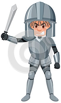 Knight cartoon character on white background