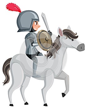 Knight cartoon character on white background