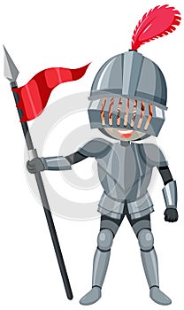 Knight cartoon character on white background