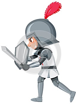 Knight cartoon character on white background