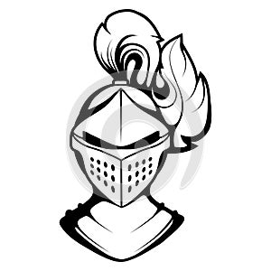 Knight head vector drawing, knight face drawing sketch, knight head in black and white