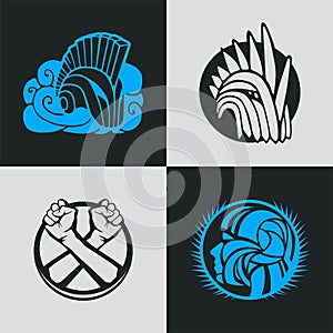 Knight helmet logo template
