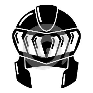 Knight helmet medieval icon, simple black style