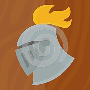 Knight helmet medieval weapons heraldic knighthood protection medieval kingdom gear knightly vector illustration.