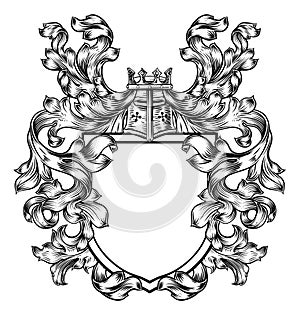 Knight Heraldic Crest Coat of Arms Shield Emblem photo