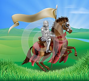 Knight on Horse in Field
