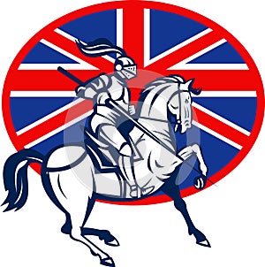 Knight horse lance British Flag