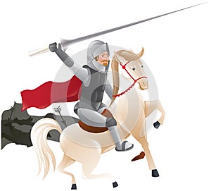 Knight with lance on horseback