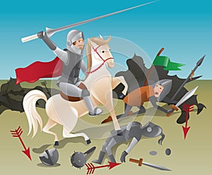 Knight with lance on horseback