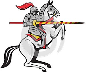 Knight Lance Steed Prancing Cartoon