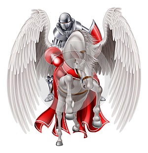 Knight on Pegasus Horse