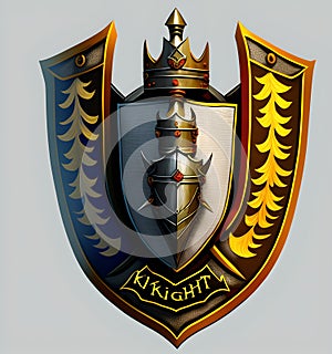Knight's Ancient Crest, Generative AI Illustration