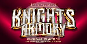 Knight\'s Armory Text Style Effect. Editable Graphic Text Template