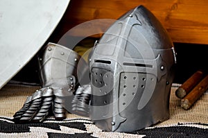 Knight's helmet medieval battle tournament history