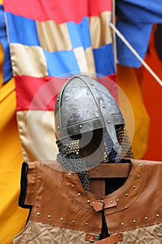 Knight's metal helmet