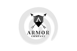 Knight Shield Armor Sword Initial Letter A