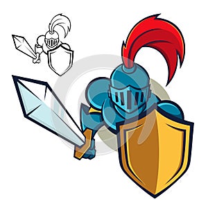 Knight with Shield and sword photo