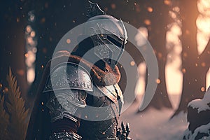 Knight in shining armor.Generative AI