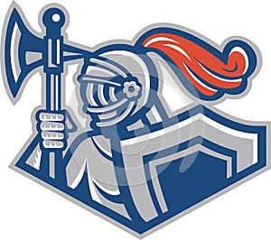 Knight With Spear Axe And Shield