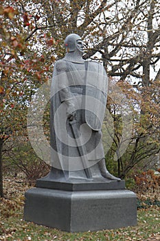 The knight statue defender of the Cemetary