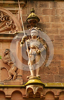 Knight statue, Heidelberger Castle, Germany