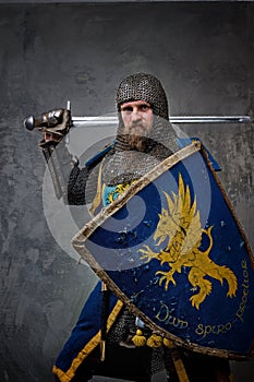 Knight with a sword and shield