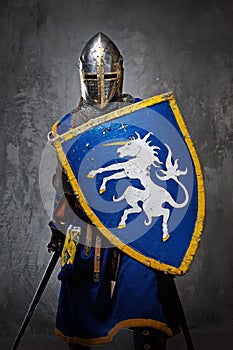 Knight with a sword and shield photo
