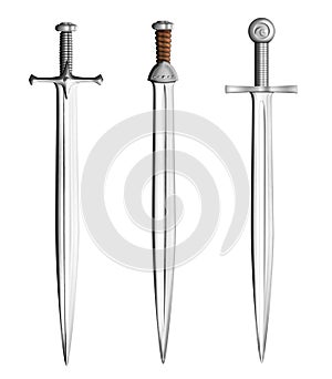 Knight swords set isolated